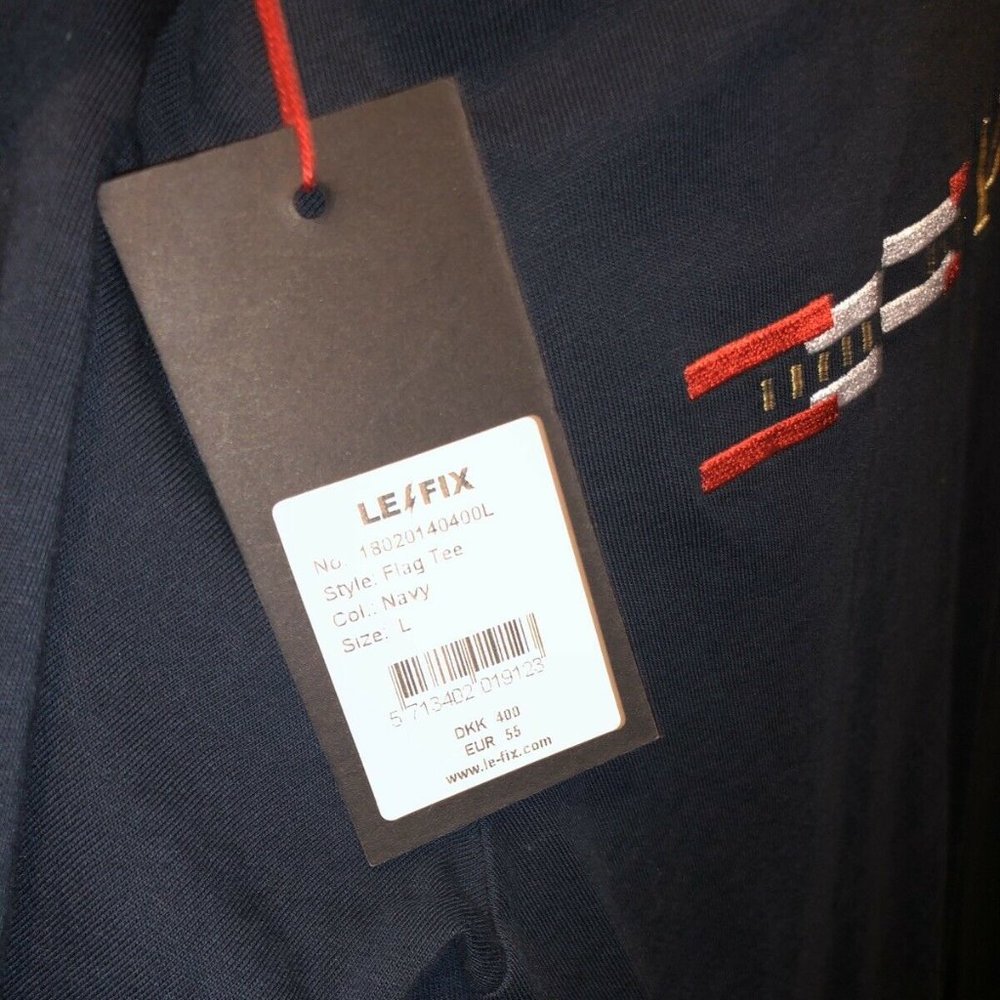 Le Fix Flag Short Sleeve T-Shirt Navy - Mens Large